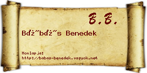 Bábás Benedek névjegykártya