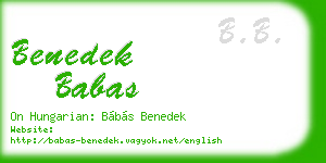 benedek babas business card